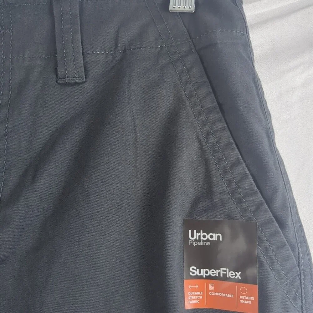 Urban Pipeline Superflex Shorts 29 Hits At The Knee Charcoal Gray Flat Front NWT